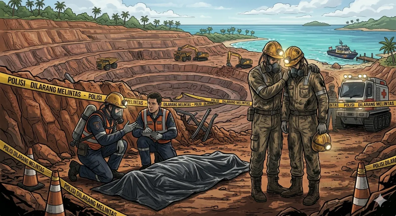 Ilustrasi Pekerja Meninggal di Kawasan Proyek (Foto: Gemini)